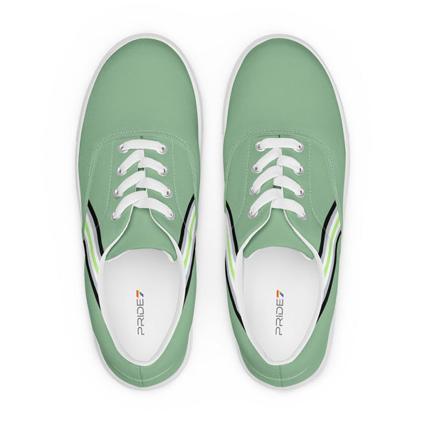 Classic Agender Pride Colors Green Lace-up Shoes - Men Sizes