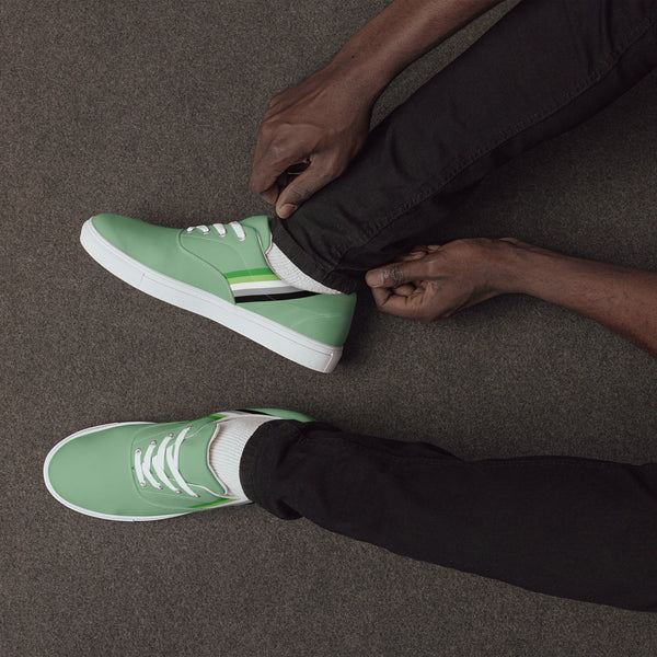 Classic Aromantic Pride Colors Green Lace-up Shoes - Men Sizes