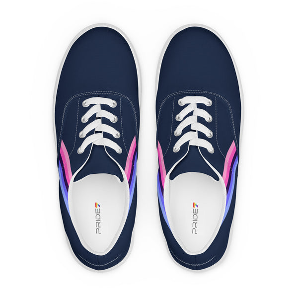 Classic Omnisexual Pride Colors Navy Lace-up Shoes - Men Sizes