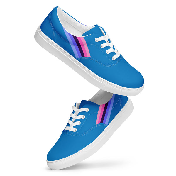 Classic Omnisexual Pride Colors Blue Lace-up Shoes - Men Sizes