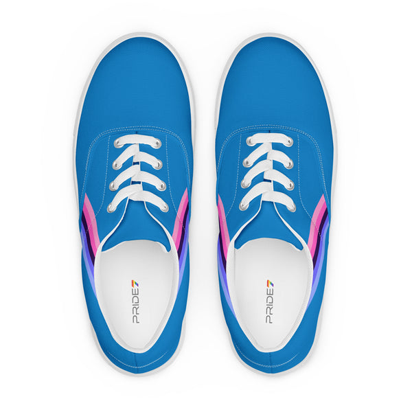 Classic Omnisexual Pride Colors Blue Lace-up Shoes - Men Sizes