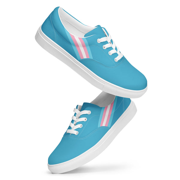Classic Transgender Pride Colors Blue Lace-up Shoes - Men Sizes