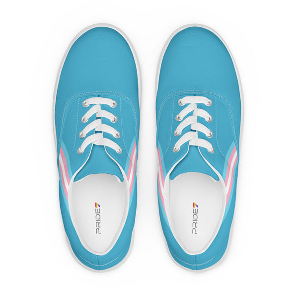 Classic Transgender Pride Colors Blue Lace-up Shoes - Men Sizes