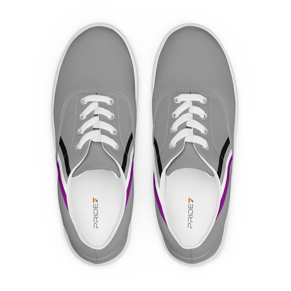 Classic Asexual Pride Colors Gray Lace-up Shoes - Men Sizes