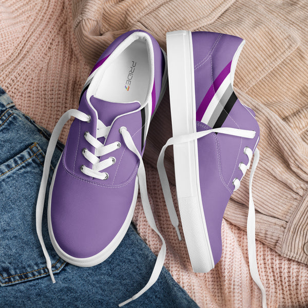 Classic Asexual Pride Colors Purple Lace-up Shoes - Men Sizes