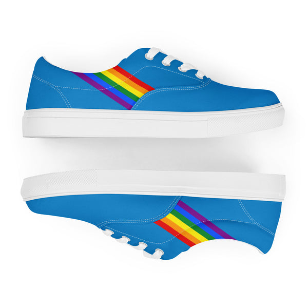 Classic Gay Pride Colors Blue Lace-up Shoes - Men Sizes