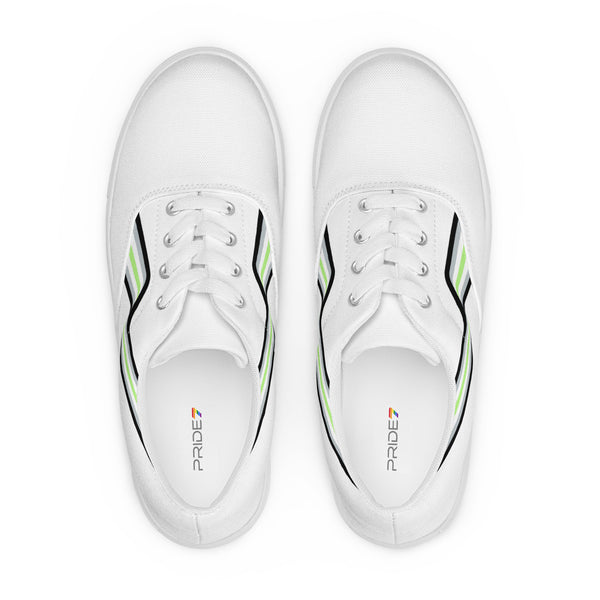 Original Agender Pride Colors White Lace-up Shoes - Men Sizes
