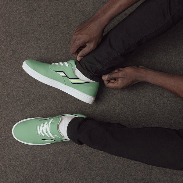 Original Agender Pride Colors Green Lace-up Shoes - Men Sizes