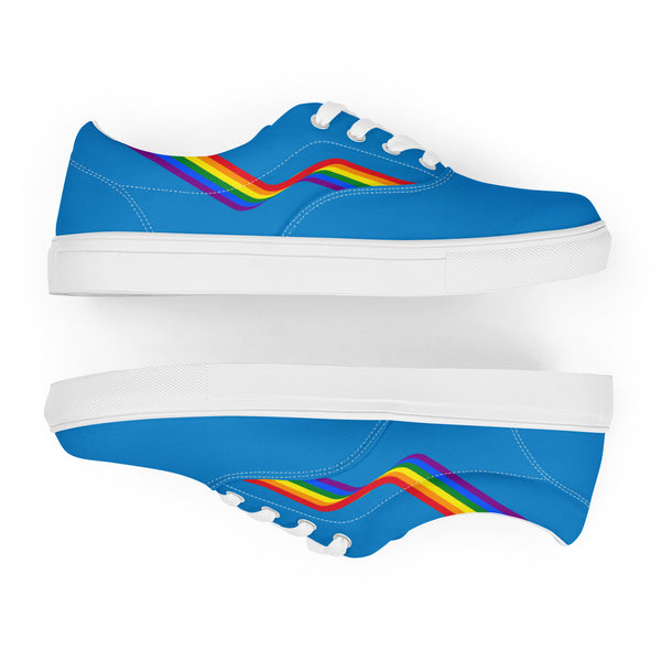 Original Gay Pride Colors Blue Lace-up Shoes - Men Sizes