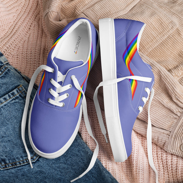 Original Gay Pride Colors Purple Lace-up Shoes - Men Sizes