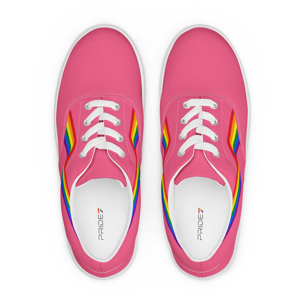 Original Gay Pride Colors Pink Lace-up Shoes - Men Sizes
