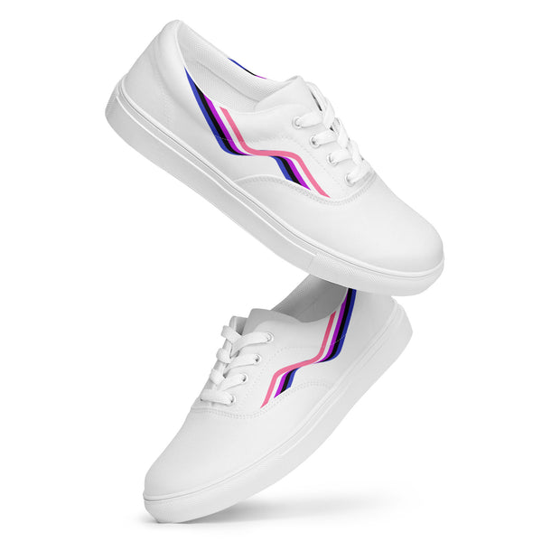 Original Genderfluid Pride Colors White Lace-up Shoes - Men Sizes