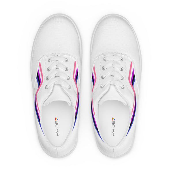 Original Genderfluid Pride Colors White Lace-up Shoes - Men Sizes