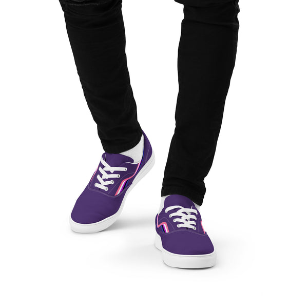 Original Genderfluid Pride Colors Purple Lace-up Shoes - Men Sizes