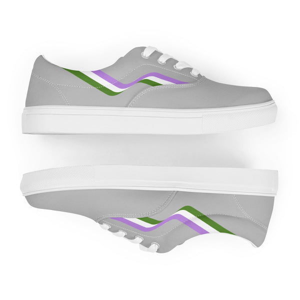 Original Genderqueer Pride Colors Gray Lace-up Shoes - Men Sizes