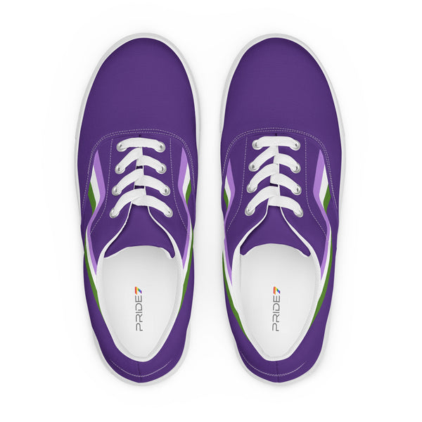 Original Genderqueer Pride Colors Purple Lace-up Shoes - Men Sizes