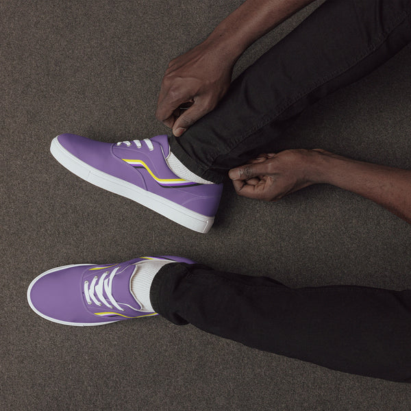 Original Non-Binary Pride Colors Purple Lace-up Shoes - Men Sizes