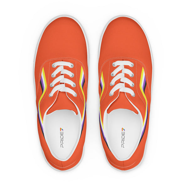 Original Non-Binary Pride Colors Orange Lace-up Shoes - Men Sizes