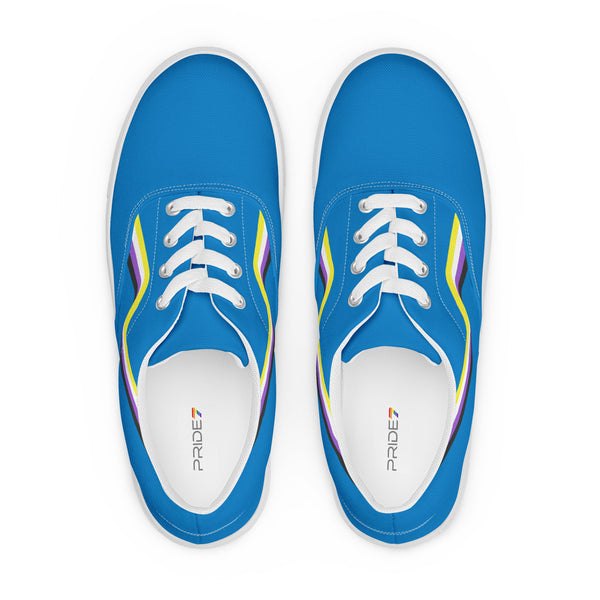 Original Non-Binary Pride Colors Blue Lace-up Shoes - Men Sizes