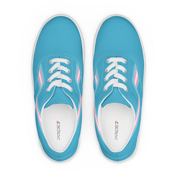 Original Transgender Pride Colors Blue Lace-up Shoes - Men Sizes