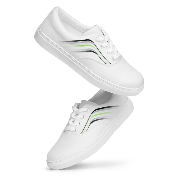 Trendy Agender Pride Colors White Lace-up Shoes - Men Sizes