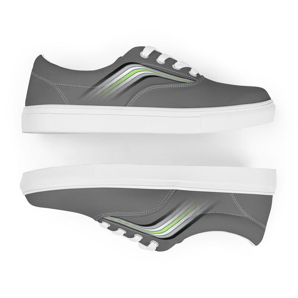 Trendy Agender Pride Colors Gray Lace-up Shoes - Men Sizes