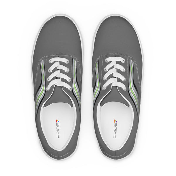 Trendy Agender Pride Colors Gray Lace-up Shoes - Men Sizes