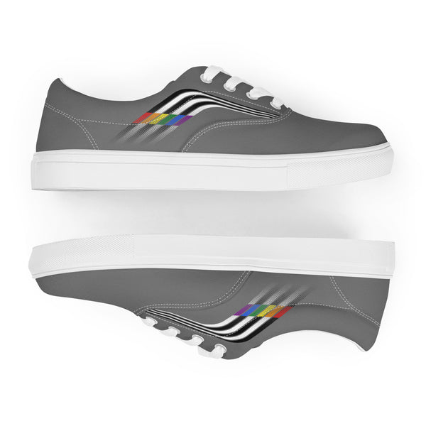 Trendy Ally Pride Colors Gray Lace-up Shoes - Men Sizes