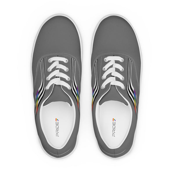 Trendy Ally Pride Colors Gray Lace-up Shoes - Men Sizes