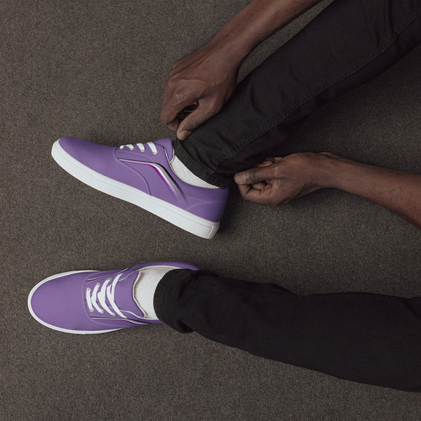 Trendy Asexual Pride Colors Purple Lace-up Shoes - Men Sizes