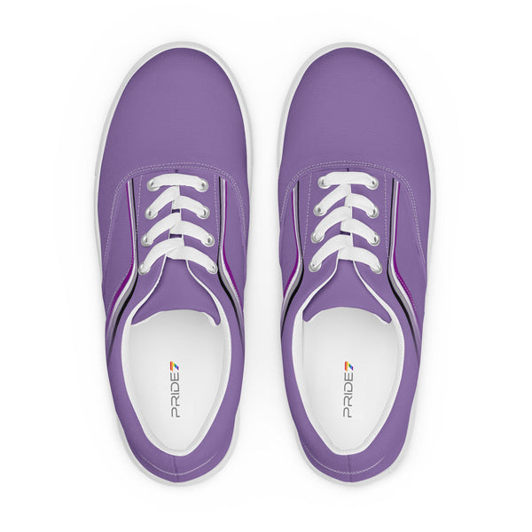 Trendy Asexual Pride Colors Purple Lace-up Shoes - Men Sizes