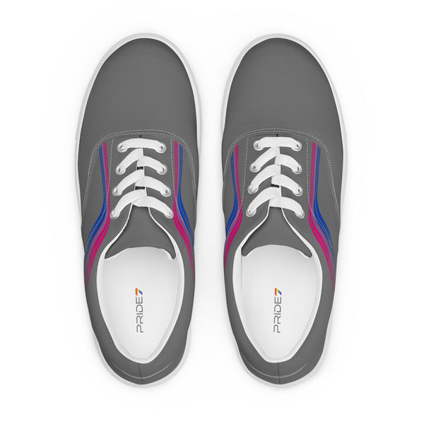 Trendy Bisexual Pride Colors Gray Lace-up Shoes - Men Sizes