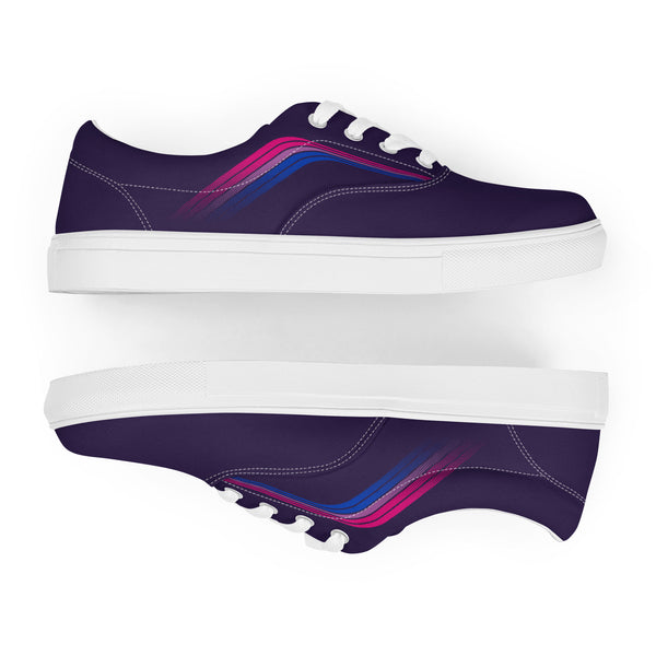 Trendy Bisexual Pride Colors Purple Lace-up Shoes - Men Sizes