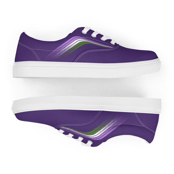 Trendy Genderqueer Pride Colors Purple Lace-up Shoes - Men Sizes