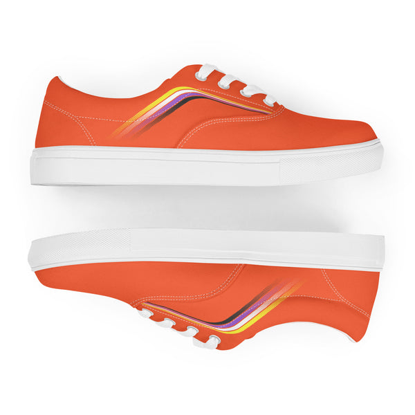 Trendy Non-Binary Pride Colors Orange Lace-up Shoes - Men Sizes