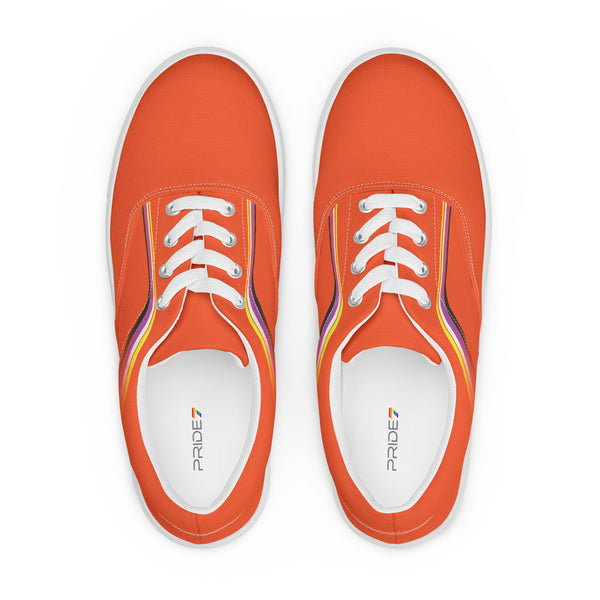 Trendy Non-Binary Pride Colors Orange Lace-up Shoes - Men Sizes