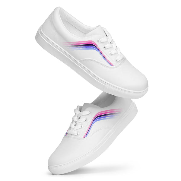Trendy Omnisexual Pride Colors White Lace-up Shoes - Men Sizes