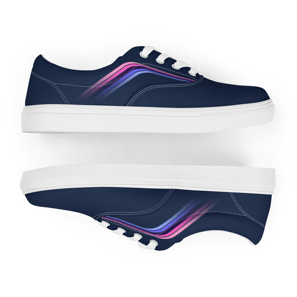 Trendy Omnisexual Pride Colors Navy Lace-up Shoes - Men Sizes