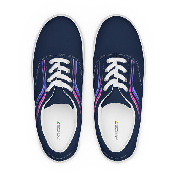 Trendy Omnisexual Pride Colors Navy Lace-up Shoes - Men Sizes