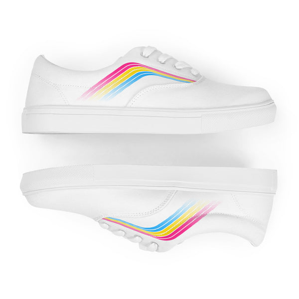 Trendy Pansexual Pride Colors White Lace-up Shoes - Men Sizes