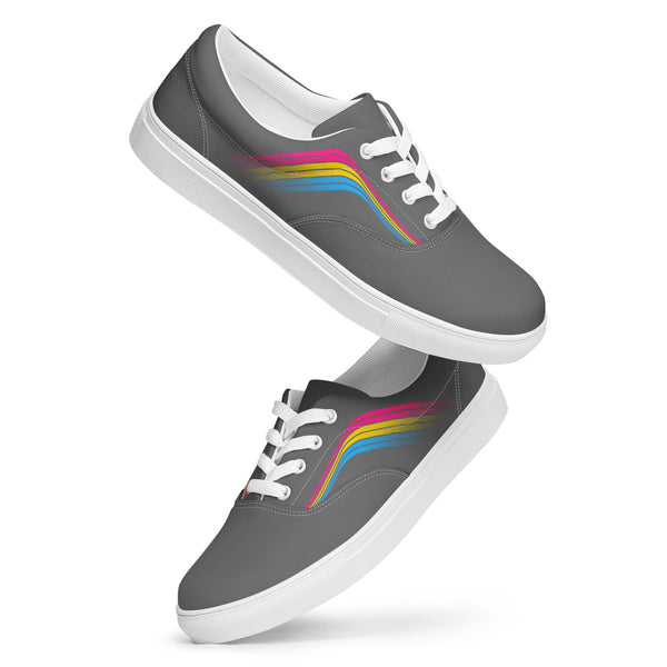 Trendy Pansexual Pride Colors Gray Lace-up Shoes - Men Sizes