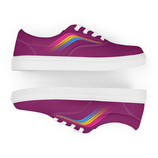 Trendy Pansexual Pride Colors Purple Lace-up Shoes - Men Sizes