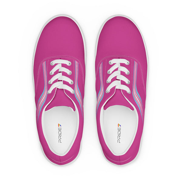 Trendy Transgender Pride Colors Pink Lace-up Shoes - Men Sizes
