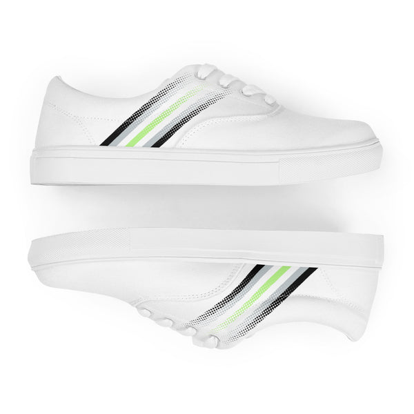 Agender Pride Colors Modern White Lace-up Shoes - Men Sizes
