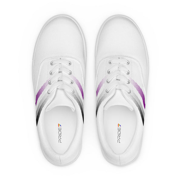 Asexual Pride Colors Modern White Lace-up Shoes - Men Sizes