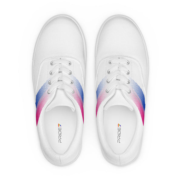 Bisexual Pride Colors Modern White Lace-up Shoes - Men Sizes