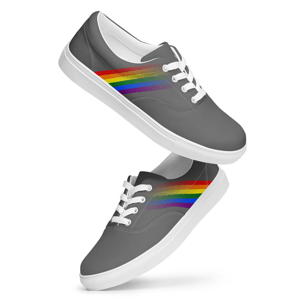 Gay Pride Colors Modern Gray Lace-up Shoes - Men Sizes