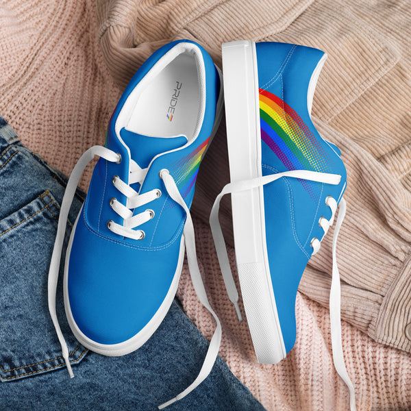 Gay Pride Colors Modern Blue Lace-up Shoes - Men Sizes