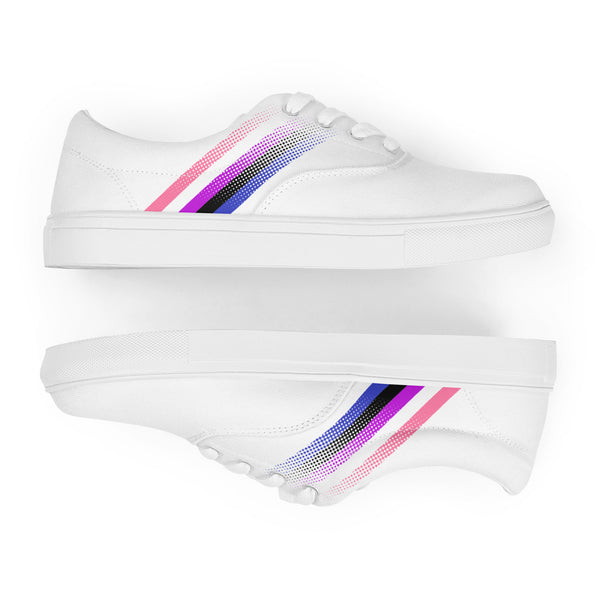 Genderfluid Pride Colors Modern White Lace-up Shoes - Men Sizes