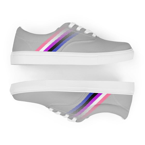 Genderfluid Pride Colors Modern Gray Lace-up Shoes - Men Sizes